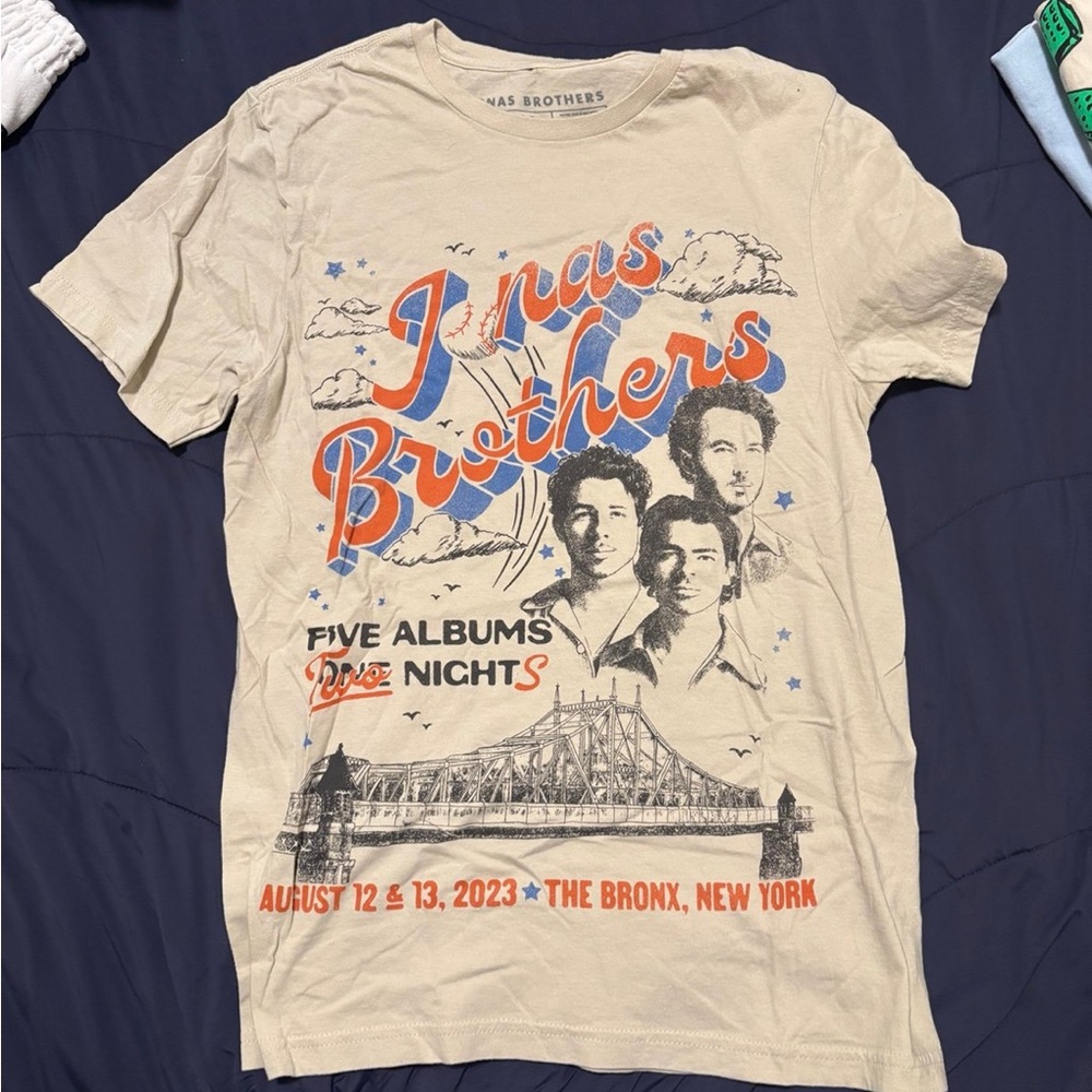 Unisex Jonas Brothers Five Albums Two Nights Yankee Stadium 2023 Tee